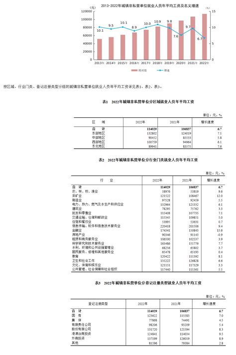 国家统计局发布2022年各行业领域平均工资情况中国经济网——国家经济门户