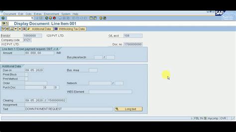 Vendor Down Payment Advance Payment Vendor In SAP FI YouTube