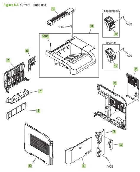 Part Diagrams Hp P4014 P4015 P4515 Laser Printer