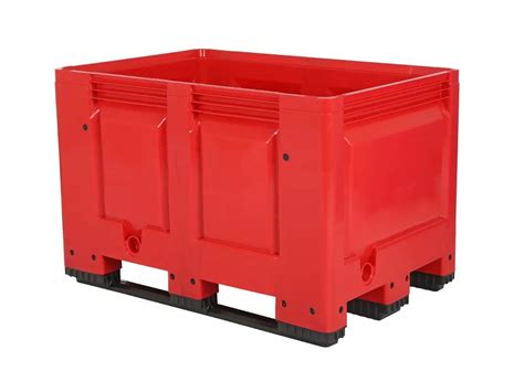 Big Box Plastic Palletbox 1200 X 800 Mm 3 Runners Red Transoplast