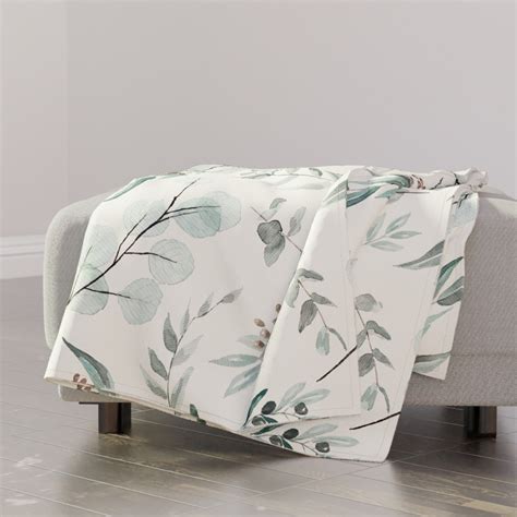 Eucalyptus Leaves On Cream Background Blanket Shutterfly