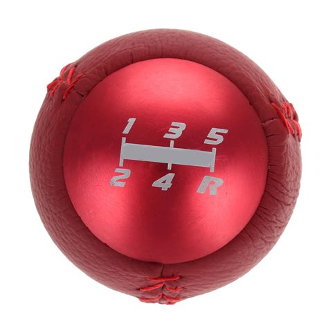 5 Speed Leather Round Ball Manual Gear Shift Knob Shifter For Civic Type R Fk2