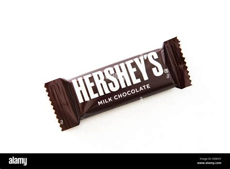 A snack size Hershey's milk chocolate bar isolated Stock Photo - Alamy