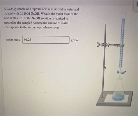 Solved A 0334 G Sample Of A Diprotic Acid Is Dissolved In