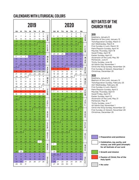 Free Printable Liturgical Calendar