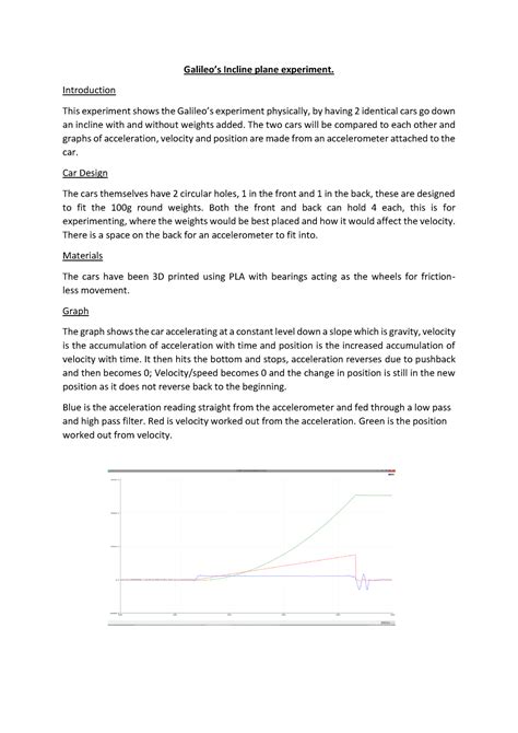 Galileos Incline Plane Experiment Introduction This Experiment Shows