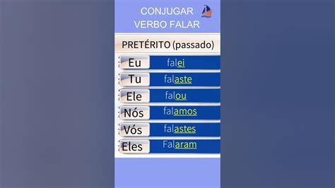 Verbo Falar Conjuga Comigo Tempo Passado Conjugação Shorts