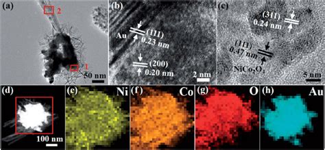 Tem Images And Eds Mapping Of The Sample From The Aunico 2 O 4 3d G