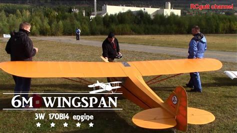 50 Piper J 3 Cub Maiden Flight Super Big Rc Plane 6 Meter Wingspan Rc Model Cub Youtube