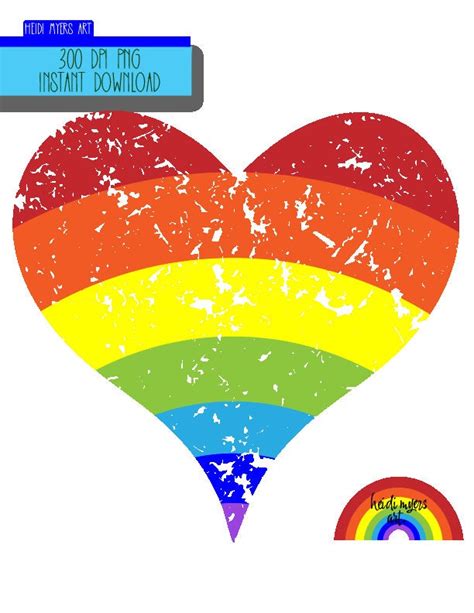 Distressed Rainbow Heart Png Rainbow Tshirt Design Lgbtq Tshirt