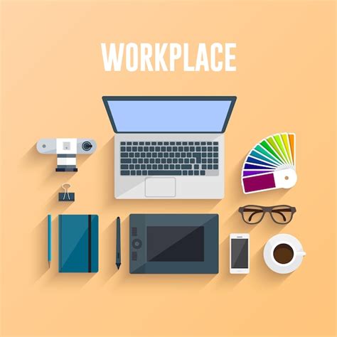 Premium Vector Workplace Concept Illustration Flat Design