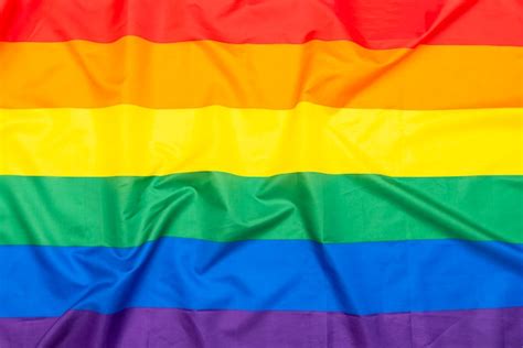 Lgbt Regenboogvlag Stoffen Homo Lesbische Vlag Als Achtergrond Of