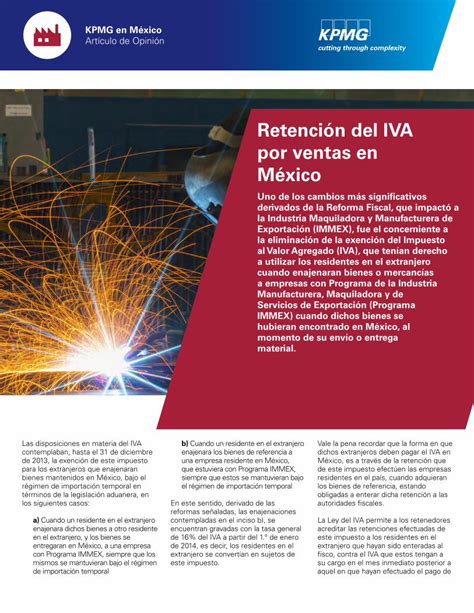 Pdf Retención Del Iva Por Ventas En México · Retención Del Iva Por Ventas En México La