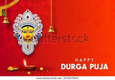 Happy Durga Puja Creative Banner Background Stock Vector Royalty Free