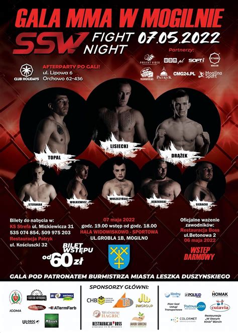 GALA SPORTÓW WALKI SSW FIGHT NIGHT Mogilno Sport Hala Widowiskowo