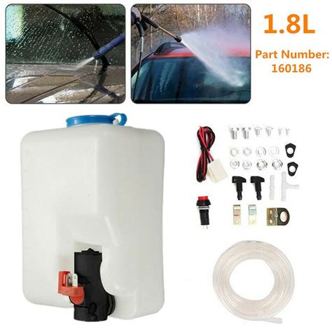 V Universal Car Windshield L Washer Reservoir Pump Bottle Kit With