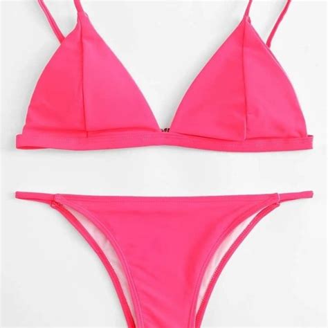 Swim Neon Pink Bikini Set Poshmark