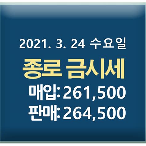 2021년 3월 24일 오늘의 금시세표