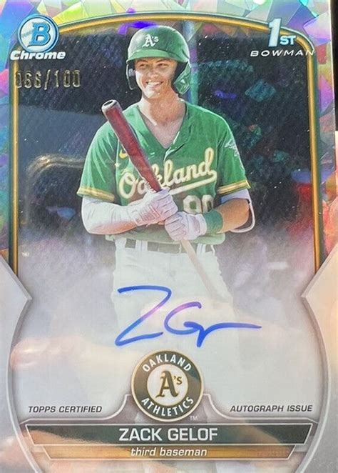 Zack Gelof 2023 Bowman Chrome CPA ZG Prospect Auto Atomic Refractor