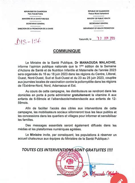 Crtvweb On Twitter Minsante Cameroun La Ere Dition De La Semaine