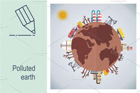 Polluted earth | Custom-Designed Illustrations ~ Creative Market