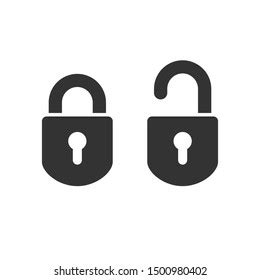 Locked Unlocked Padlock Icon Set Stock Vector Royalty Free