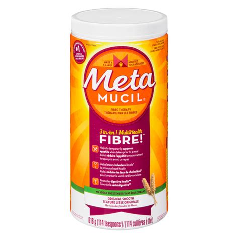 Metamucil No Added Sweetener Unflavored Sugar (660 g) from Real ...