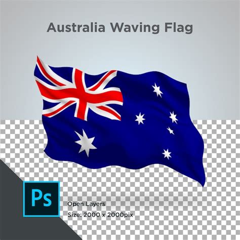 Australia Flag Wave Transparent Psd Premium Psd File