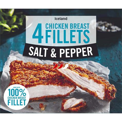 Iceland 4 Salt And Pepper Chicken Breast Fillets 380g Chicken