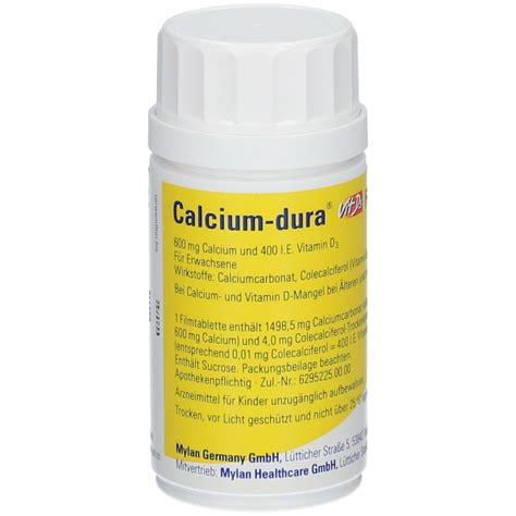 Calcium Dura Vit D3 600 Mg 400 I E Filmtabletten 50 St Shop