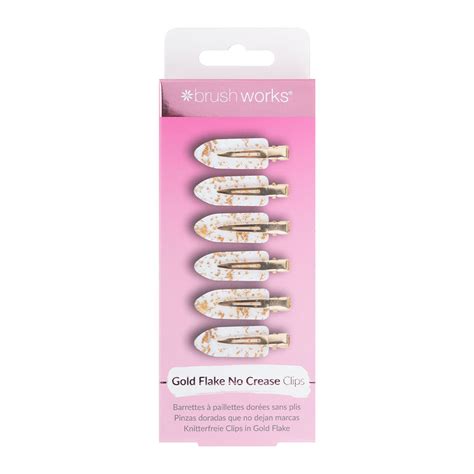 Brushworks No Crease Hair Clips Clear Gold Flake Soinvogue