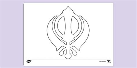 Free Khanda Sikhi Colouring Colouring Sheet Twinkl