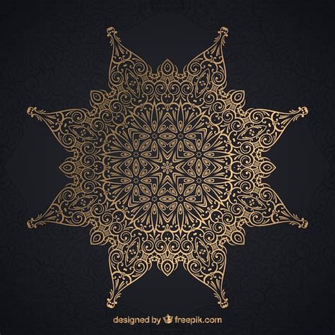 Mandala Elegante Con Estilo Dorado Vector Gratis