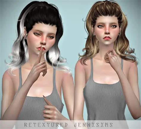 Jenni Sims Newsea`s Yesenia Hair Retextured Sims 4 Hairs