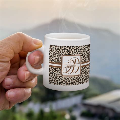 Custom Leopard Print Single Shot Espresso Cup Single Personalized