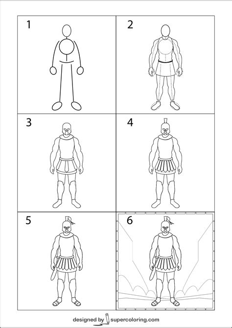 How To Draw A Spartan Warrior Step By Step