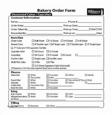 Costco Cake Order Form Printable