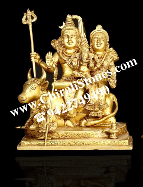 Lord Shiva Family Statue – Handcrafted in Superfine Brass – Chirali Stones