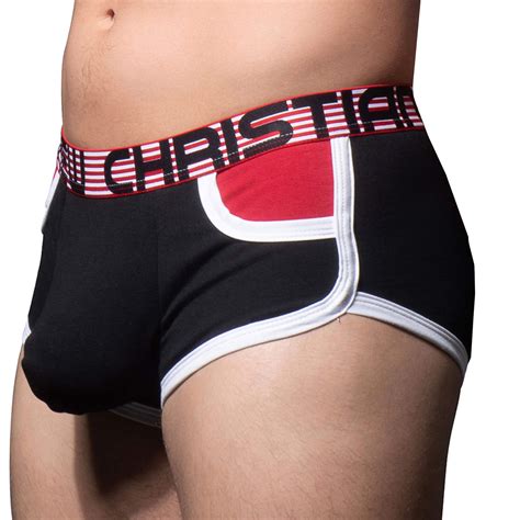 Andrew Christian Shorty Coton Almost Naked Rétro Pocket Noir Rouge