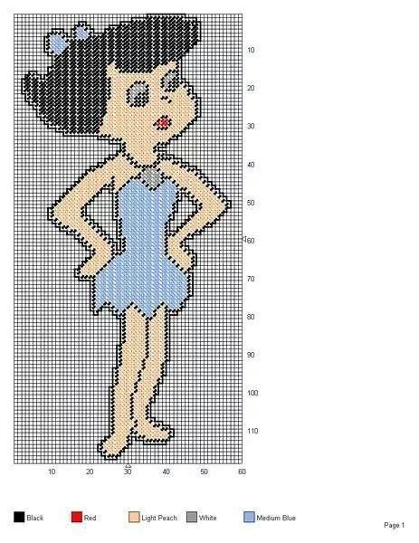 The Flintstones Betty Rubble Wall Hanging Plastic Canvas Patterns