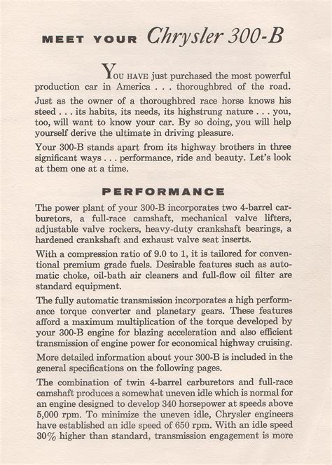 Chrysler B Owners Manual