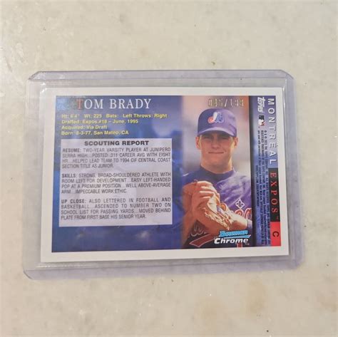 2023 Bowman Chrome Draft TOM BRADY 1995 Expos Aqua Lava Refractor 045