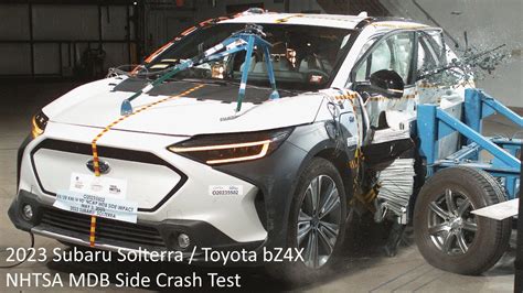 2023 2024 Subaru Solterra Toyota Bz4x Ev Nhtsa Mdb Side Crash Test