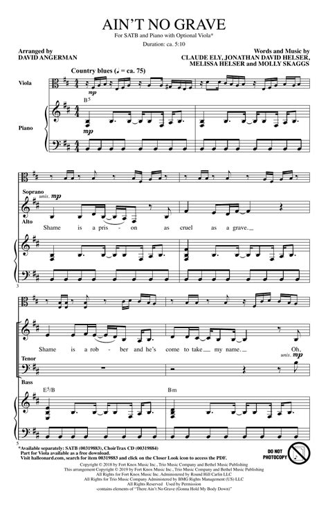 Download Bethel Worship Aint No Grave Sheet Music For Satb Choir Chordslyrics Pdf 430648