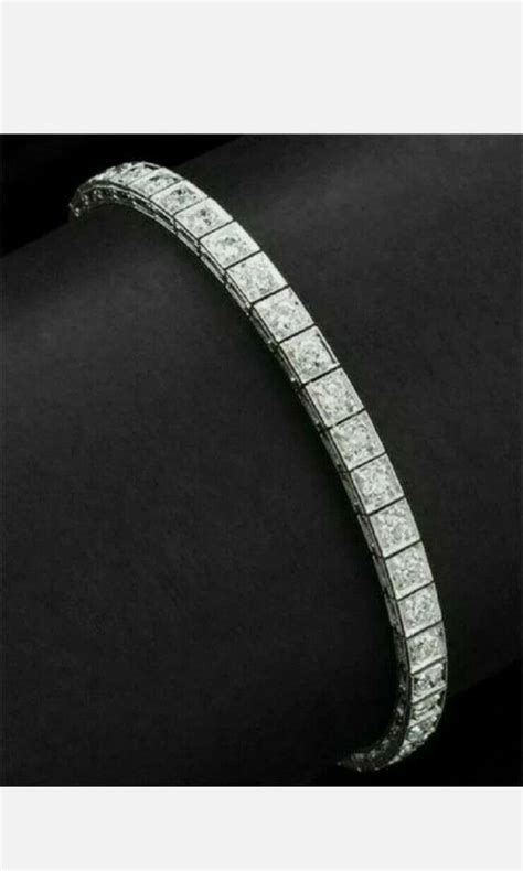 7ct Princess Cut D VVS1 Diamond Tennis Bracelet 14K White Gold Etsy