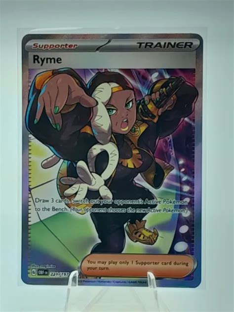 POKÉMON TCG RYME 221 197 Full Art Ultra Rare Trainer Obsidian Flames 2