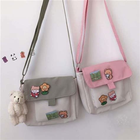 Bolso De Compras De Lona Con Estampado Kawaii Para Mujer Bolsa De Mano De Estilo Harajuku De