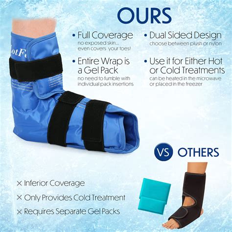 LotFancy Foot Ankle Ice Pack Wrap with Strap, Large Hot Cold Pack for ...