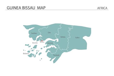 Mapa Da Guiné Bissau Em Fundo Branco O Mapa Tem Toda A Província E