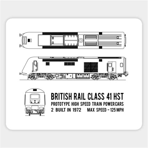 British Rail Class 41 Hst Prototype High Speed Train Locomotive Blueprint Diagrams T